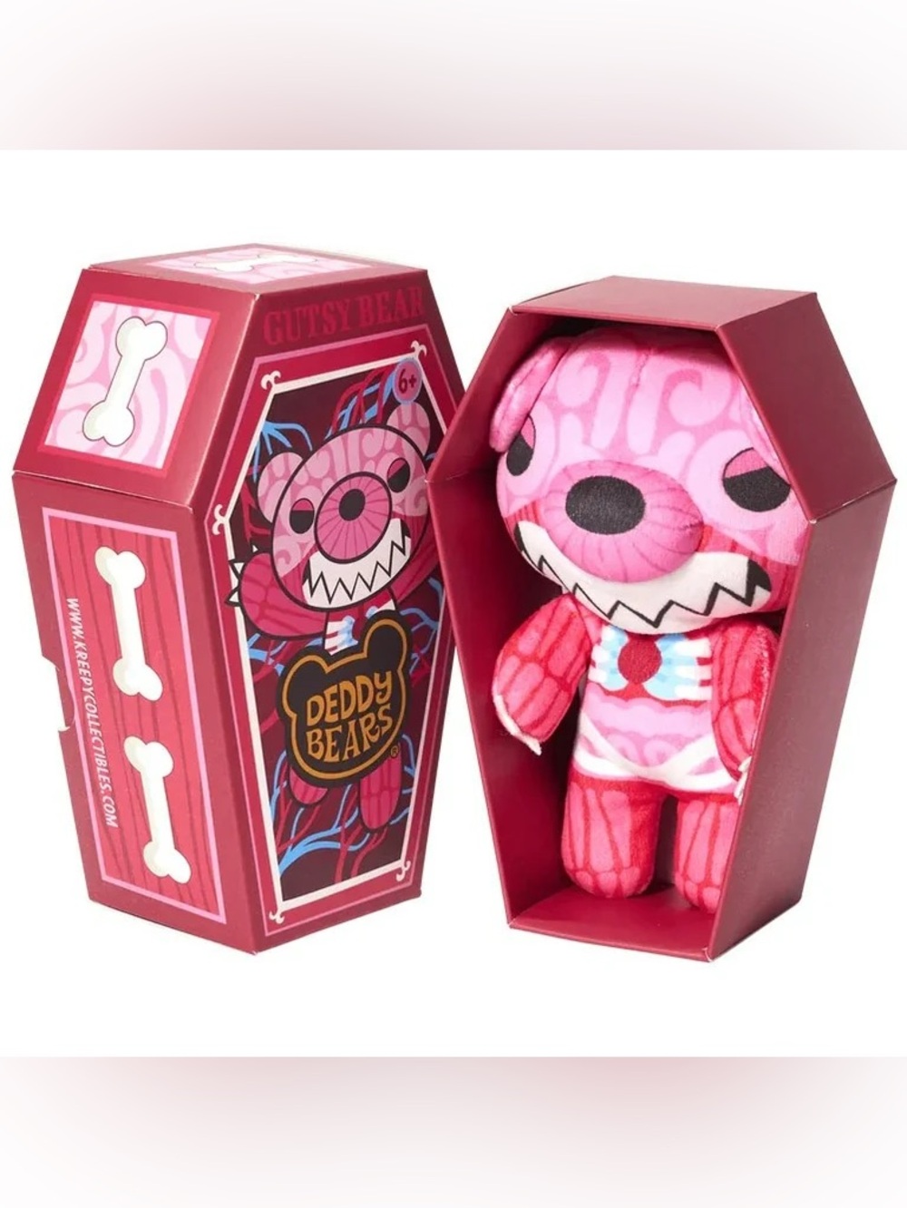 Deddy Bears Coffin Series 3 Gutsy pink Bear Plush horror spooky Halloween 5”